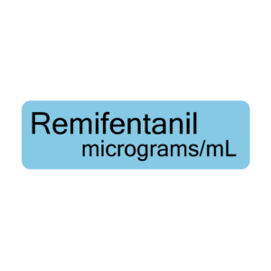 Remifentanil micrograms/mL, 40 x 12, PAPER, Black print on Blue Label, 800 per roll
