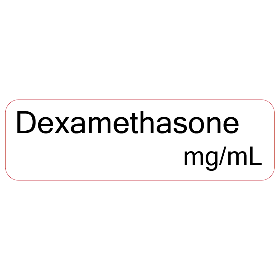 Dexamethasone mg/ml - 40 x 12, PAPER, Black print on White Label, 800 per roll