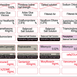 Ophthalmology Label Sheet - 36 Labels per page Sterile Label Sheet - 40 x 12, Polypropylene with acrylic permanent adhesive 1 label sheet per pouch, 100 per box, Gamma Sterlised, 1 FOLD