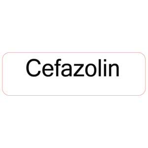 Cefazolin - 40 x 12, PAPER, Black print on White Label, 800 per roll