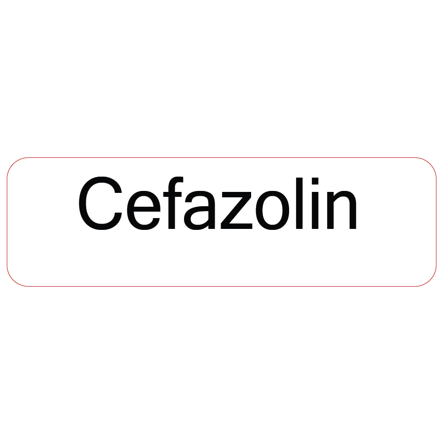 Cefazolin - 40 x 12, PAPER, Black print on White Label, 800 per roll