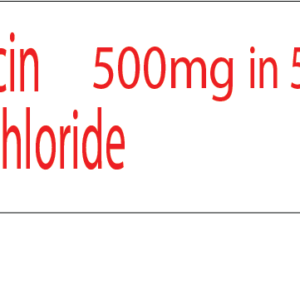 Vancomycin 500mg in 500mL Sodium Chloride 0.9%- RED on White, POLY,  100 Per Box, Gamma Sterilized