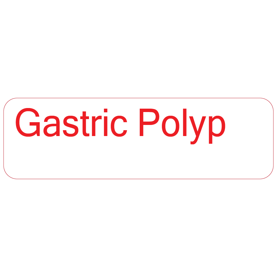 Gastric Polyp - 40 x 12, PAPER, Red print on White Label, 800 per roll