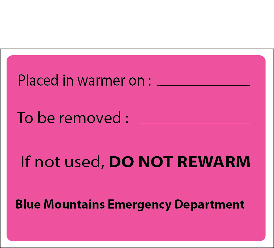 DO NOT REWARM - 100 x 80mm, Black on Fluoro Pink Label, 400 per roll