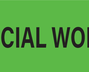 SOCIAL WORK - 40 x 12 , PAPER, Black print on Fluoro Green Label, 800 per roll
