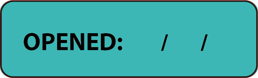 OPENED - 40 x 12, PAPER, Black print on Teal Label, with Black Border, 800 per roll