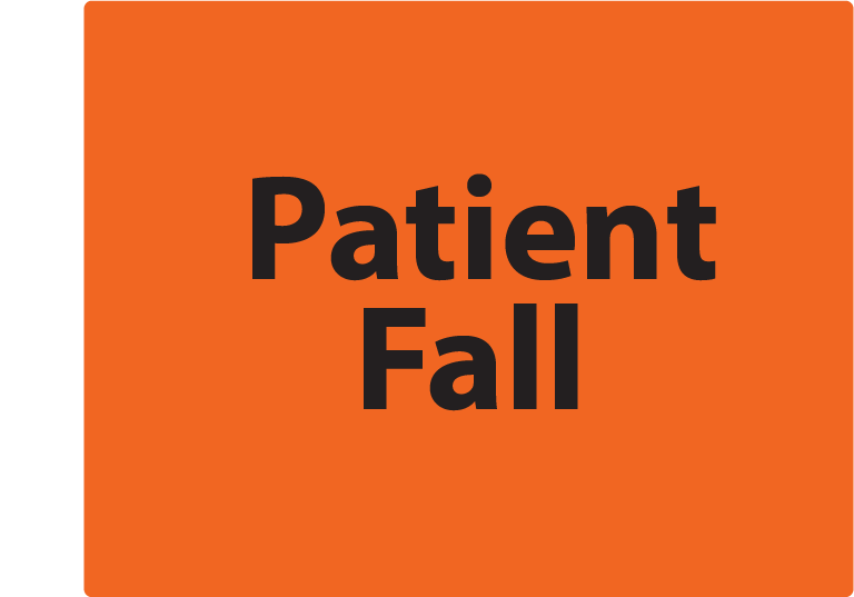 Patient Fall -27mm x 36mm, PAPER, Black Print on Orange Label, 400 per roll