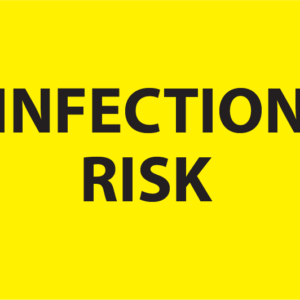 INFECTION RISK, 27mm x 36mm,PAPER, Black print on Yellow Label, 400 per roll