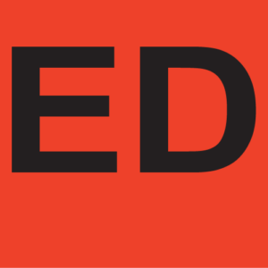 ED - 27 x 36, PAPER, Black print on Red Label, 400 per roll