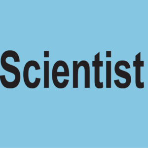 Scientist- PAPER, 100 x 80, Black Print on blue Label, 400 per roll