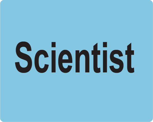 Scientist- PAPER, 100 x 80, Black Print on blue Label, 400 per roll