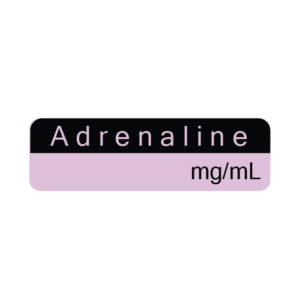 Adrenaline mg/ml - 40 x 12, PAPER, Black print on violet reversed print, 800 per roll