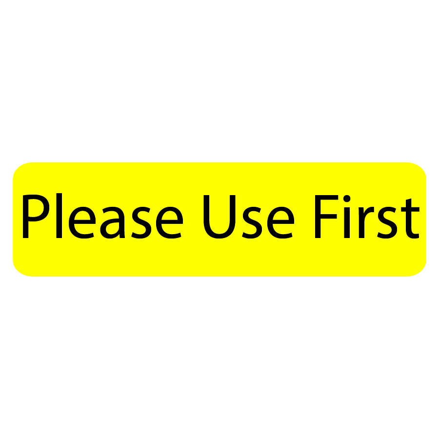Please Use First - 40 x 12, PAPER, Black print on Fluoro Yellow Label, 800 per roll