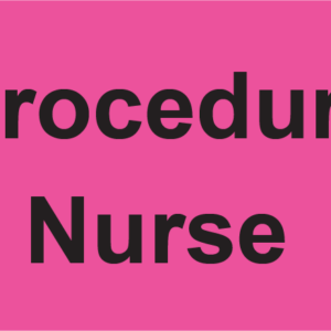 Emergency staff tag "Procedure Nurse" - Black print on Pink Label, 60mm x 100mm, 250 per roll