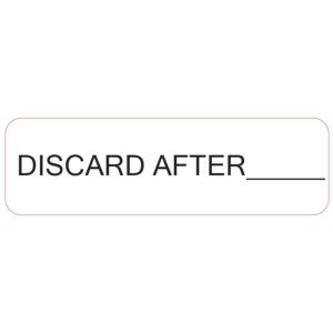 Discard after:____ 40 x 12. Black Print on White Label, 800 per roll