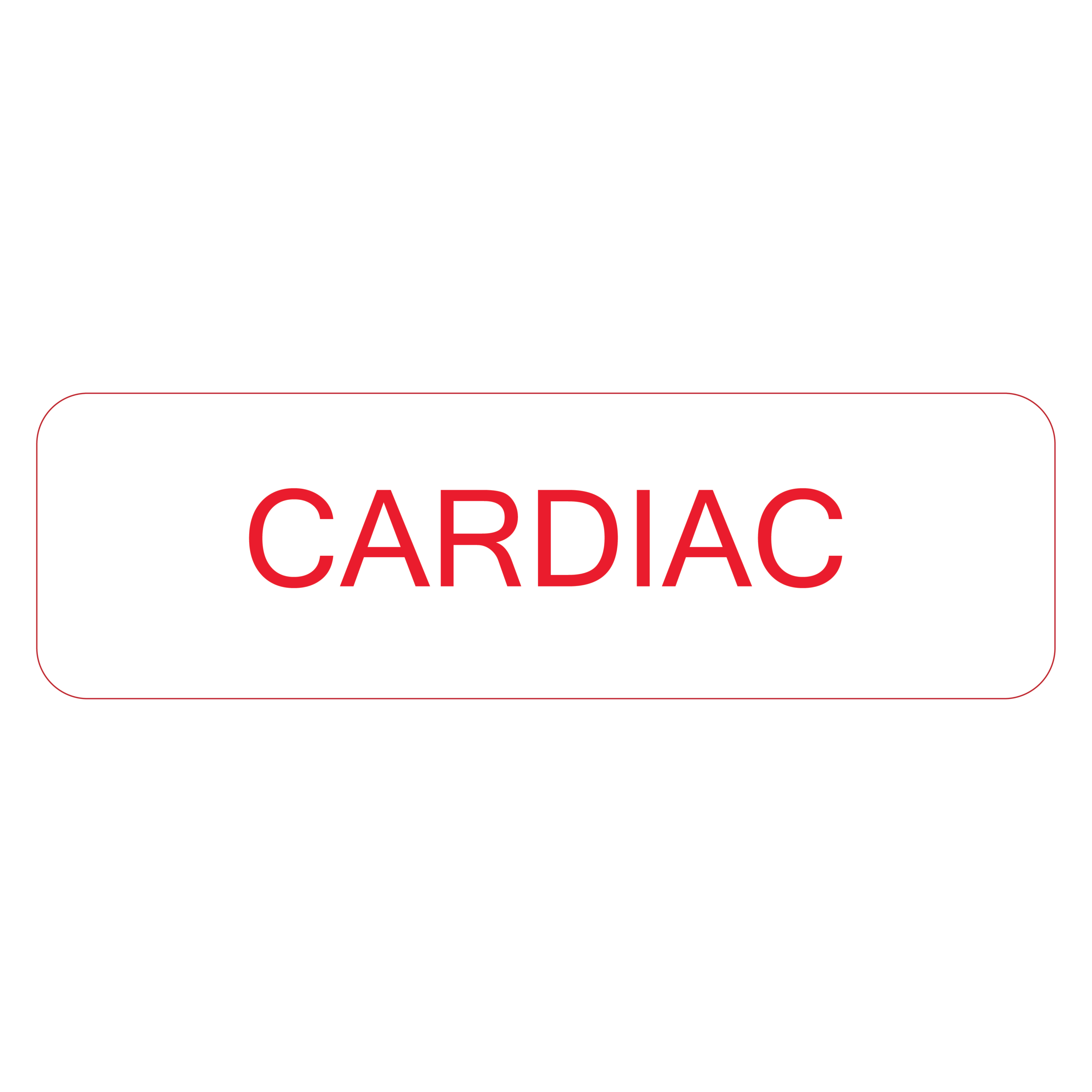 CARDIAC - 40 x 12, PAPER, Red print on White Label, 800 per roll