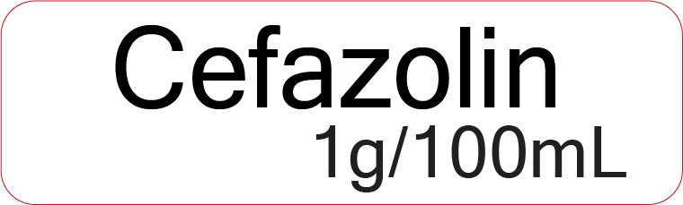 Cefazolin 1g/100mL - 40 x 12, PAPER, Black print on White Label, 800 per roll