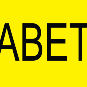 DIABETIC - 40 x 12, PAPER, Black print on Yellow Label, 800 per roll