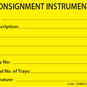 CONSIGNMENT INSTRUMENTS - Black on fluoro yellow, 100 x 80, 400 per roll