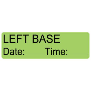LEFT BASE - 40 x 12, PAPER, Black print on Green Label, 800 per roll