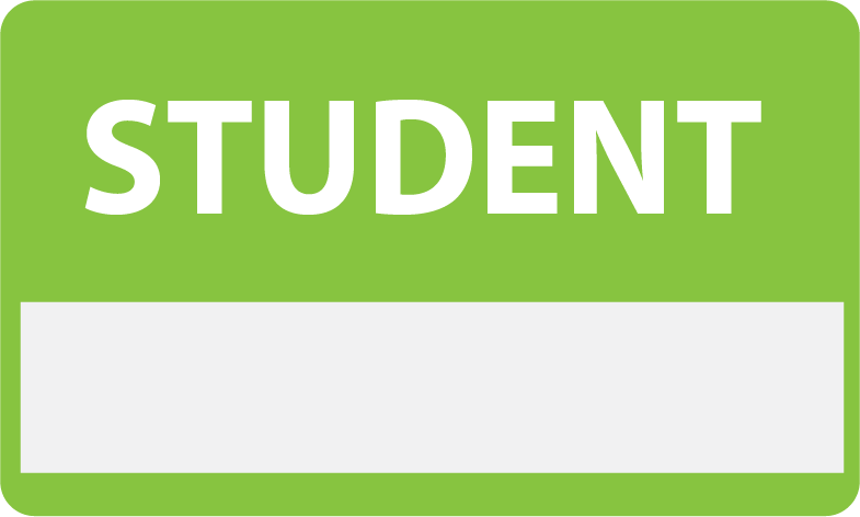 STUDENT, 60mm x 100mm, PAPER, White on Green Label, 250 per roll