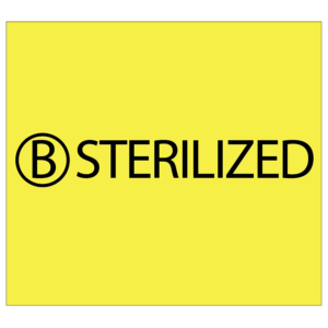STERILIZED LABEL - Black print on Yellow Label 1500/rl