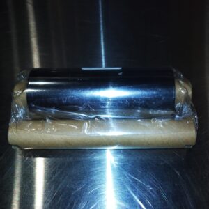 THERMAL PRINTER RIBBON BLACK - WAX RESIN 84mm x 32mm OD; 70M ROLL..CORE: 13mm ID, length notched at both ends