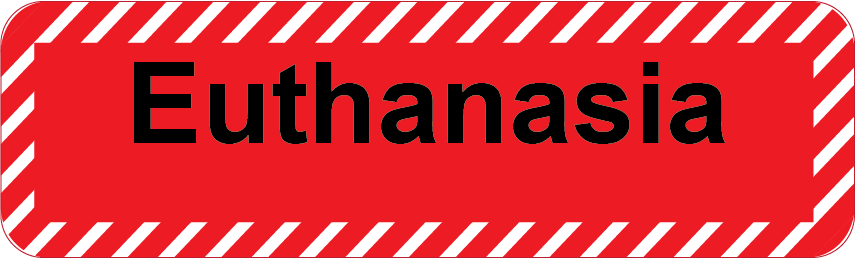Euthanasia - 40 x 12, PAPER, Black print, White stripe on Red Label, 800 per roll