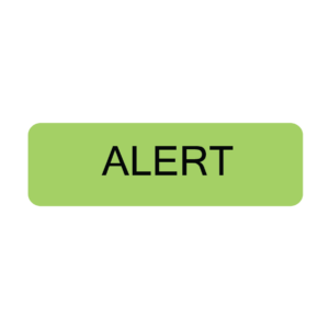ALERT - 40 x 12, PAPER, Black print on Green Label, 800 per roll