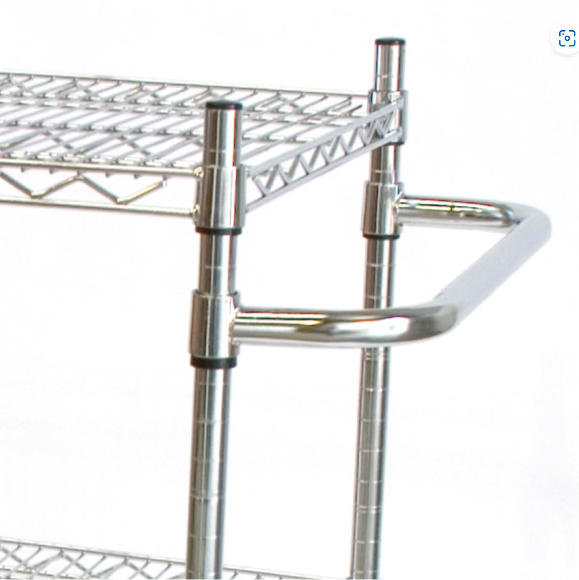 CHROME HANDLE FOR 530MM WIDE SHELVING OR TROLLEY