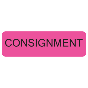 Consignment - 40 x 12 , PAPER, Black print on Fluoro Pink Label, 800 per roll