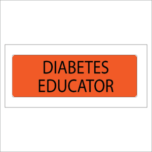 DIABETES EDUCATOR - 40 x 12mm, Black on Fluoro Orange, 800 per roll