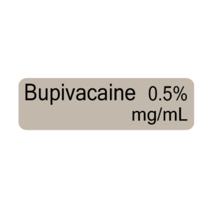 Bupivacaine 0.5% mg/mL - 40 x 12, PAPER, Black print on Grey Label, 800 per roll