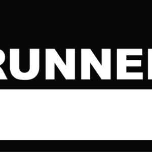 Emergency staff tag "RUNNER" - White on Black, 60mm x 100mm, 250 per roll