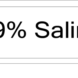 0.9% Saline, 40 x 12, PAPER, Black print on White Label, 800 per roll