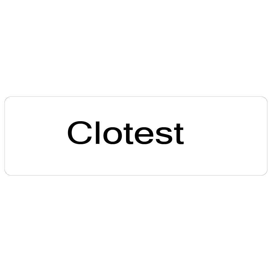 Clotest - 40 x 12, PAPER, Black print on White Label. 800 per roll