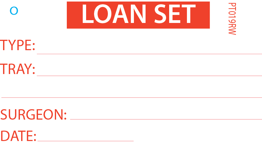 LOAN SET - 50 x 90, Red Print on White, 100 per pack with ties