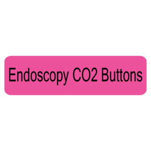 Endoscopy CO2 Buttons - 40 x 12 , PAPER, Black print on  Fluoro Pink Label, 800 per roll