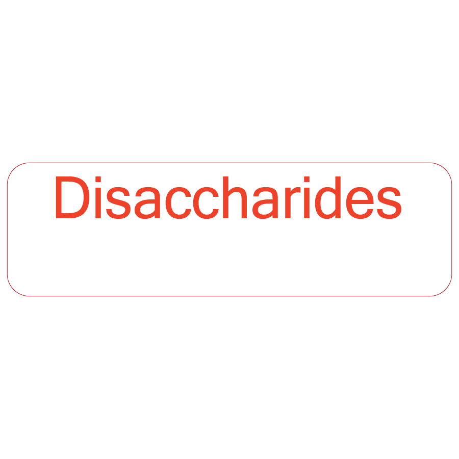 Disaccharides - 40 x 12, PAPER, Red print on White Label, 800 per roll