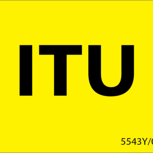 ITU - Black print on Yellow label, 43mm x 55mm, 400 per roll