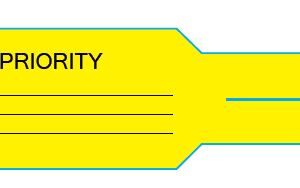 CSSD PRIORITY - 60 x 240mm, YELLOW, POLY T-TAG, 500 tags per roll matte finish