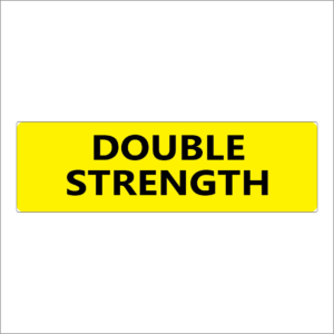 Double Strength - 40 x 12 , PAPER, Black print on Fluoro Yellow Label, 800 per roll