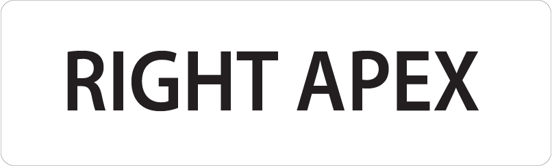 RIGHT APEX - 40 x 12, PAPER, Black print on White Label, 800 per roll