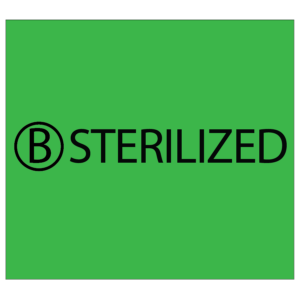 STERILIZED LABEL - Black print on Green Label 1500/rl