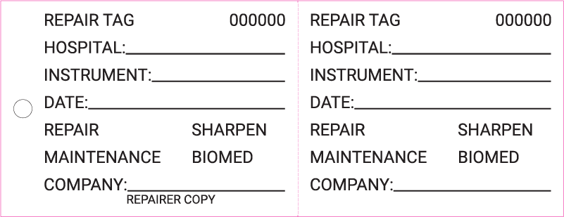 REPAIR TAG (Sequential no.s) - 50 x 130mm, Black print on White Polytag, 100/pkt, w/ ties