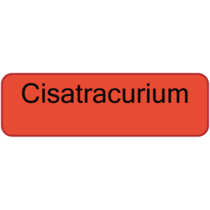 Cisatracurium - 40 x 12, PAPER, Black print on Red Label, 800 per roll