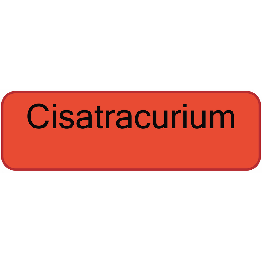Cisatracurium - 40 x 12, PAPER, Black print on Red Label, 800 per roll