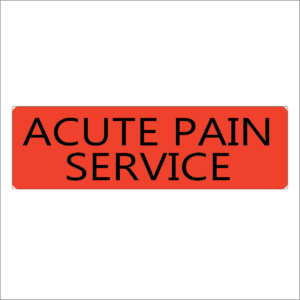 ACUTE PAIN SERVICE, 40 x 12 , PAPER, Black print on Fluoro Red Label, 800 per roll