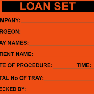 Loan Set - PAPER, 100 x 80, Black print on Flouro Orange label, 400 per roll