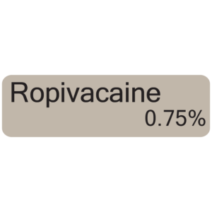 Ropivacaine 0.75% - 40 x 12, PAPER, Black print on Grey Label, 800 per roll